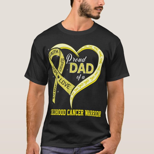 Proud Dad Of A Childhood Cancer Warrior T-Shirt (Front)