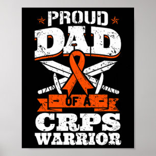 Proud Dad Of A CRPS Warrior RSD Awareness Ribbon R Poster