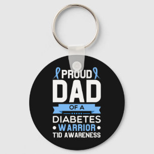 Proud Dad Of A Diabetes Warrior T1d Awareness Type Key Ring
