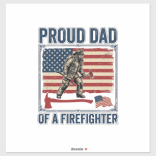 Proud Dad of a Firefighter Vintage Flag Vector_1
