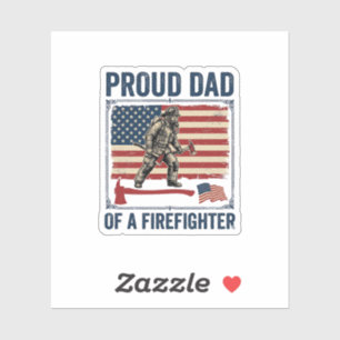 Proud Dad of a Firefighter Vintage Flag Vector_1