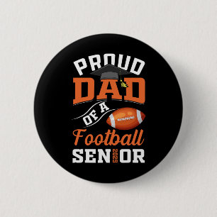 Proud Dad Of A Footll Senior Cl Of 2025 Graduation 6 Cm Round Badge