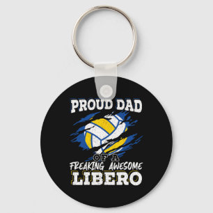 Proud Dad Of A Freaking Awesome Libero Volleyll Fa Key Ring