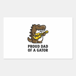 Proud dad of a gator alligator rectangular sticker