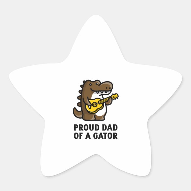 Proud dad of a gator alligator star sticker (Front)
