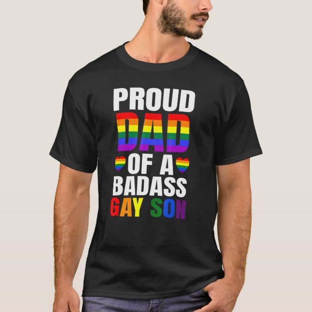Proud Dad Of A Gay Son Gay Pride Month Ally Lgbtq  T-Shirt (Front)