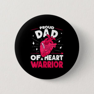 Proud Dad Of A Heart Warrior Heart Health Awarenes 6 Cm Round Badge