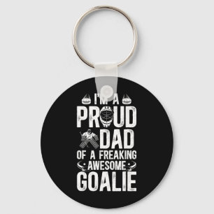 Proud Dad Of A Hockey Goalie Dad Ice Hockey Goalke Key Ring