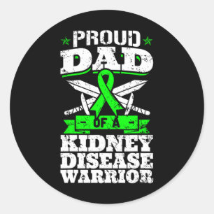 Proud Dad Of A Kidney Disease Warrior Ckd Awarenes Classic Round Sticker