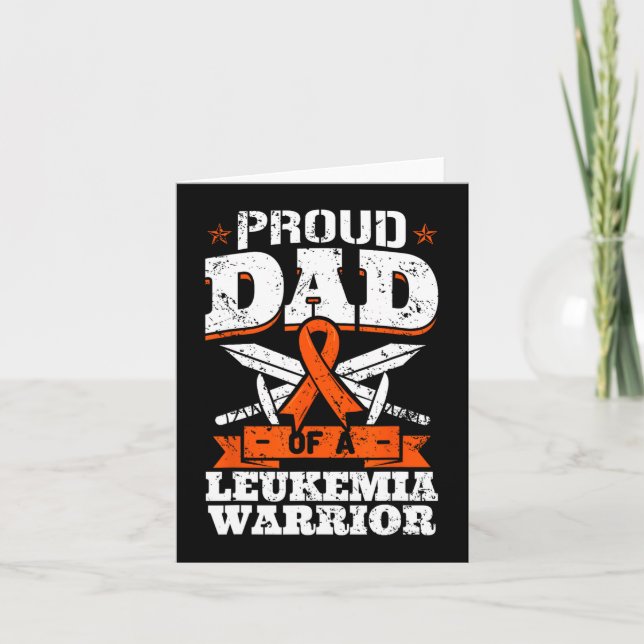 Proud Dad Of A Leukaemia Warrior Daddy Awareness B Card (Front)