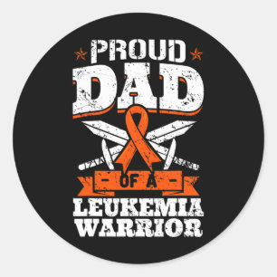 Proud Dad Of A Leukaemia Warrior Daddy Awareness B Classic Round Sticker