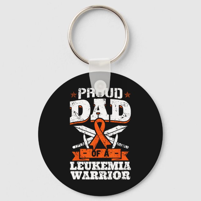 Proud Dad Of A Leukaemia Warrior Daddy Awareness B Key Ring (Front)