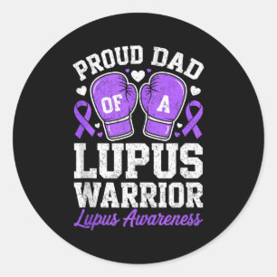 Proud dad of a lupus warrior fighter awareness classic round sticker