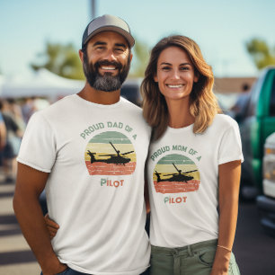 Proud Dad of a Pilot Personalised Retro Vintage T-Shirt