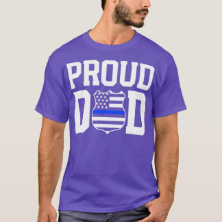 Proud Dad Of A Police Officer Shirt Father Thin Bl