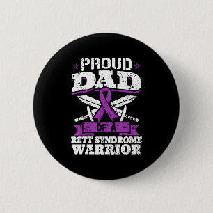 Proud Dad Of A Rett Syndrome Warrior RTT Awareness 6 Cm Round Badge