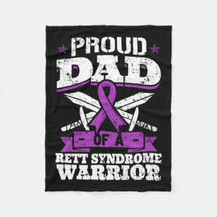 Proud Dad Of A Rett Syndrome Warrior Rtt Awareness Fleece Blanket
