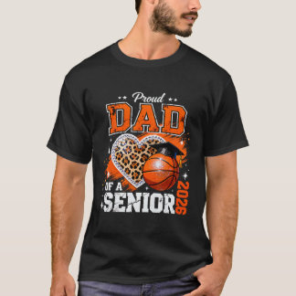 Proud Dad Of A Senior 2026 Sketll Leopard Graduati T-Shirt