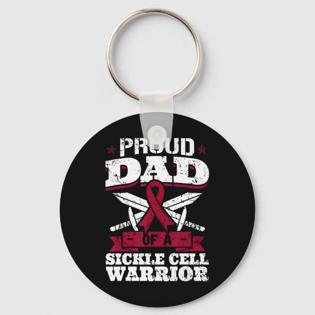 Proud Dad Of A Sickle Cell Warrior Scd Awareness F Key Ring (Front)