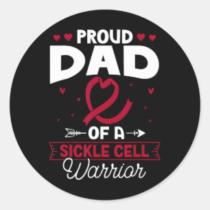 Proud Dad Of A Sickle Cell Warrior Sickle Cell Awa Classic Round Sticker