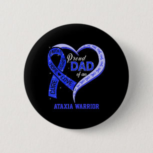 Proud Dad Of An Ataxia Warrior Blue Ribbon Matchin 6 Cm Round Badge