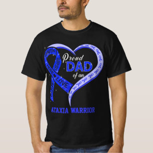 Proud Dad Of An Ataxia Warrior Blue Ribbon Matchin T-Shirt