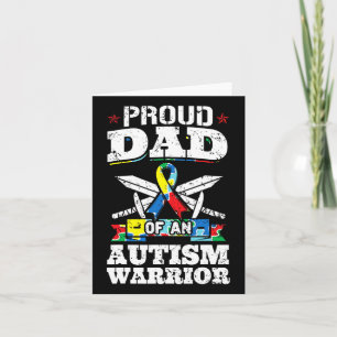 Proud Dad Of An Autism Warrior Autistic Awareness Card