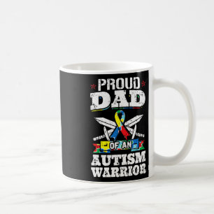 Proud Dad Of An Autism Warrior Autistic Awareness  Coffee Mug