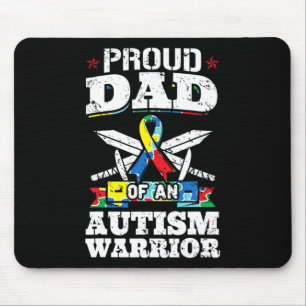 Proud Dad Of An Autism Warrior Autistic Awareness Mouse Pad