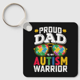 Proud Dad Of An Autism Warrior Family Key Ring