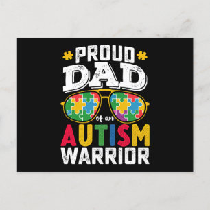 Proud Dad Of An Autism Warrior Family Postcard