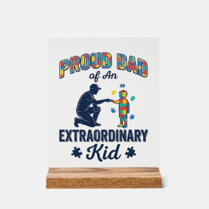 Proud Dad of an Extraordinary Kid Autism Vector De Acrylic Sign