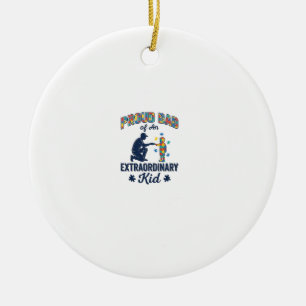 Proud Dad of an Extraordinary Kid Autism Vector De Ceramic Ornament