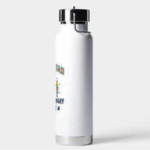 Proud Dad of an Extraordinary Kid Autism Vector De Water Bottle