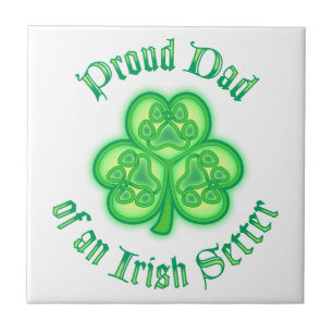 Proud Dad of an Irish Setter Ceramic Tile