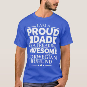 Proud Dad of Awesome Norwegian Buhund Dog Dad Dog T-Shirt