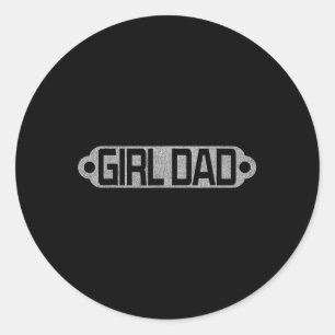 Proud Dad Of Girls Funny Shirt For Mens Dad Father Classic Round Sticker