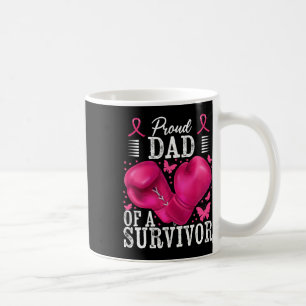 Proud Dad Of Survivor Breast Cancer Boxing Gloves Coffee Mug