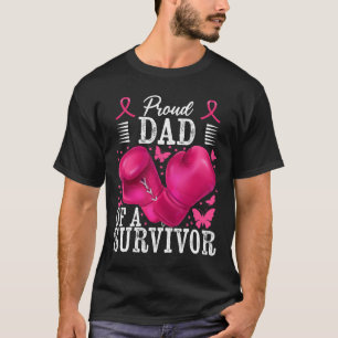Proud Dad Of Survivor Breast Cancer Boxing Gloves T-Shirt
