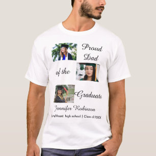Proud Dad of the Graduate Custom Photos Name T-Shirt