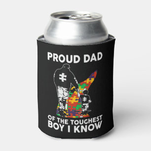 Proud Dad Of The Toughest Boy I Know Autism Awaren Can Cooler