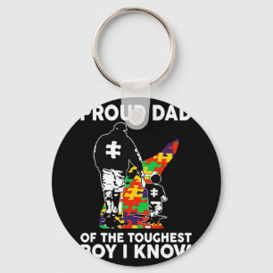 Proud Dad Of The Toughest Boy I Know Autism Awaren Key Ring