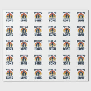 Proud Dad of Two Awesome Sons Vintage Shirt Design Wrapping Paper