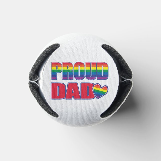PROUD--Dad- Rainbow Flag Can Cooler (Bottom)