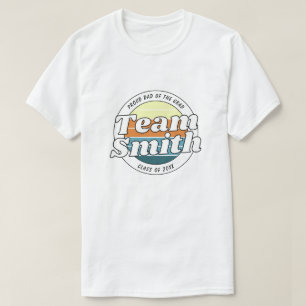 Proud Dad Retro Team Last Name Class 20XX Grad T-Shirt