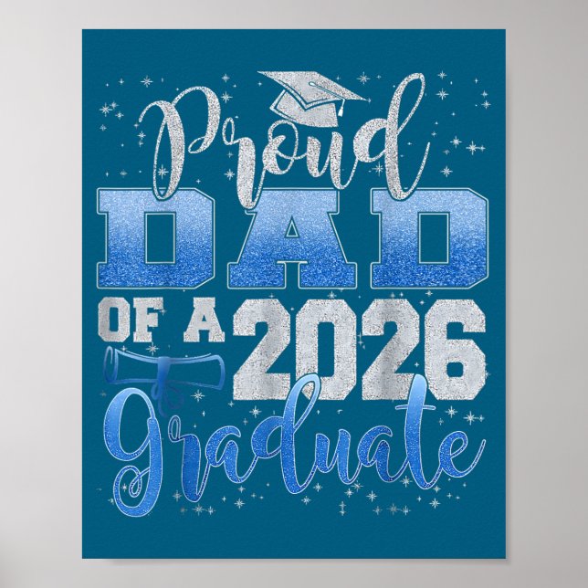 Proud Dad Senior 2026 Class Illustration Poster (Front)