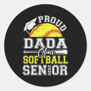 Proud Dada 2026 Senior Softball Classic Round Sticker