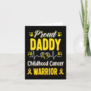 proud Daddy Childhood cancer warrior awareness rib Card