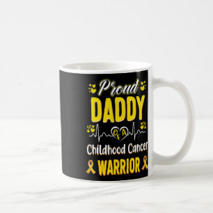 Proud Daddy Childhood Cancer Warrior Awareness Rib Coffee Mug
