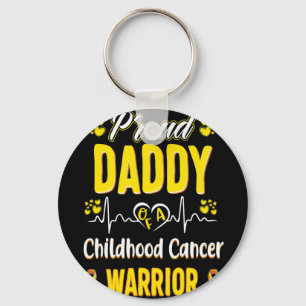 Proud Daddy Childhood Cancer Warrior Awareness Rib Key Ring